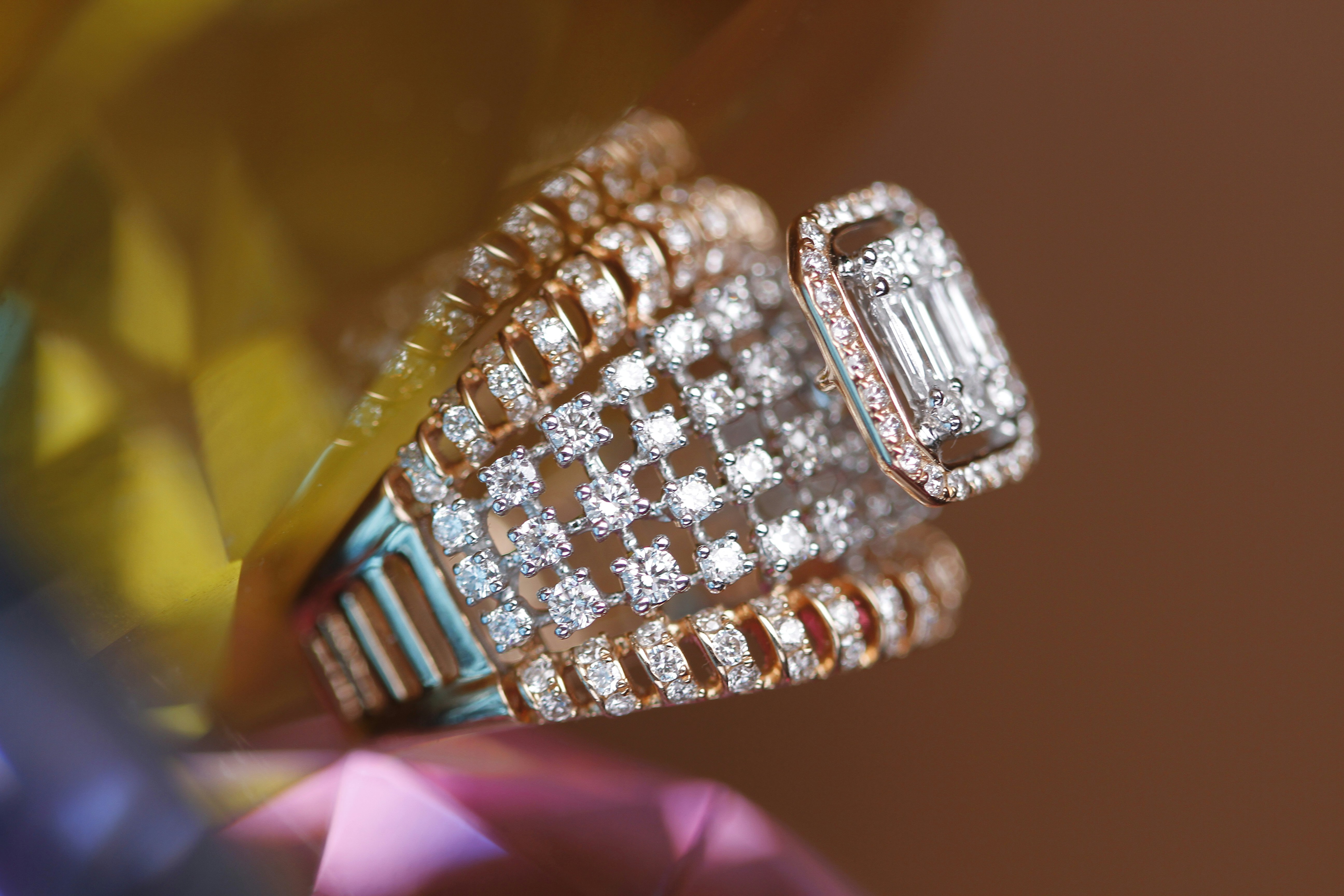 Baguette & Pavé Diamond Cocktail Ring